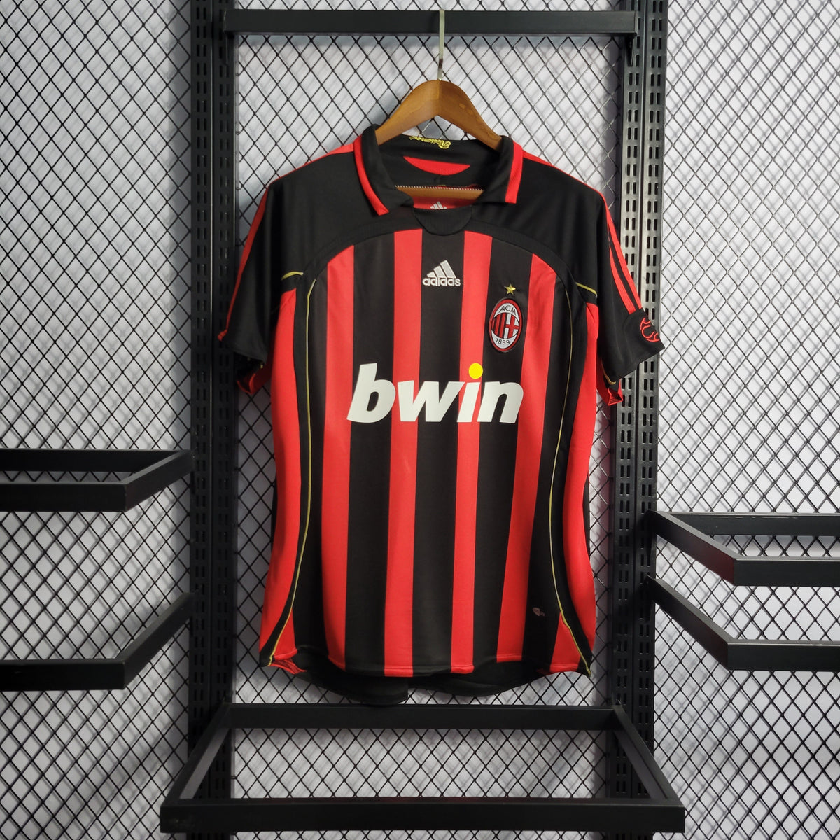 Camisa Milan Home 2006/07 - Adidas Retrô Masculina - Vermelha/Preta